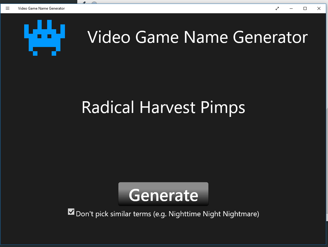 Video game name generator